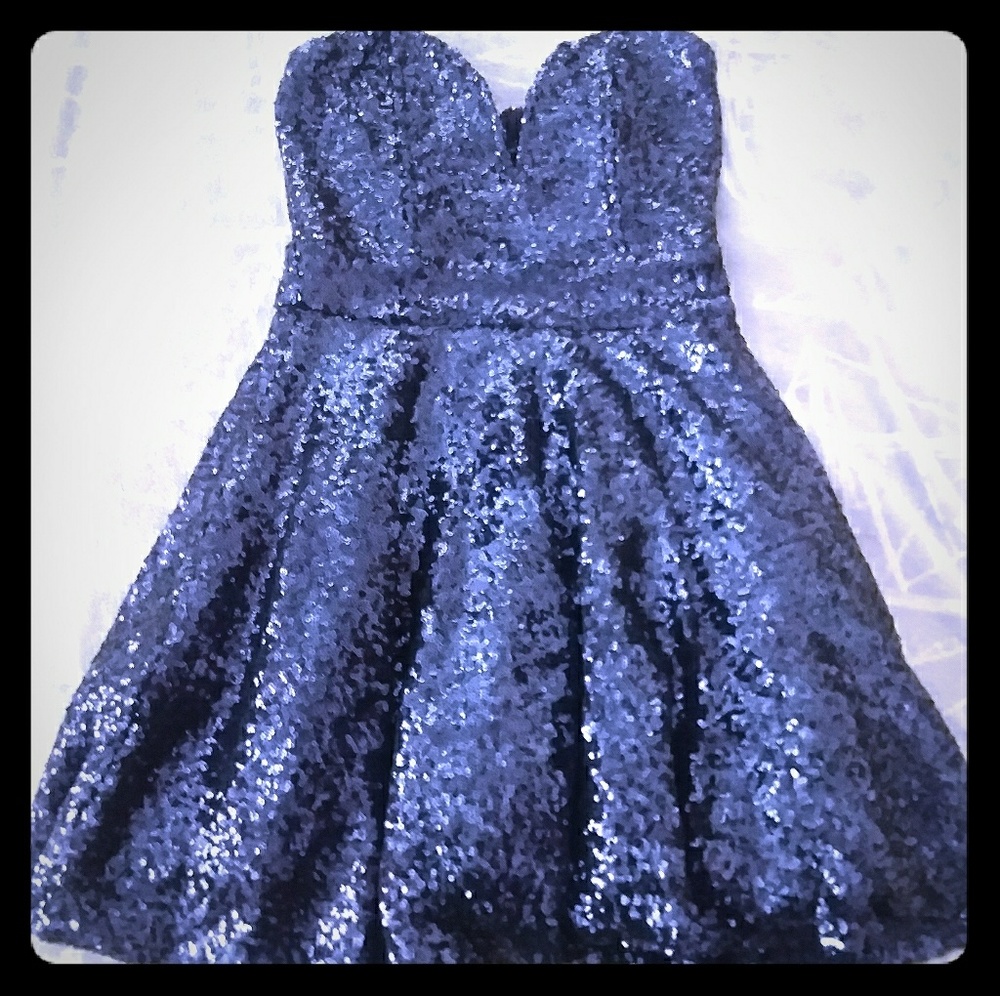 TFNC Navy Blue Sequin Dress